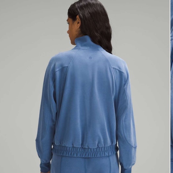 Lululemon Brushed Softstreme Funnel-Neck Zip Up in Pitch Blue - Picture 2 of 6